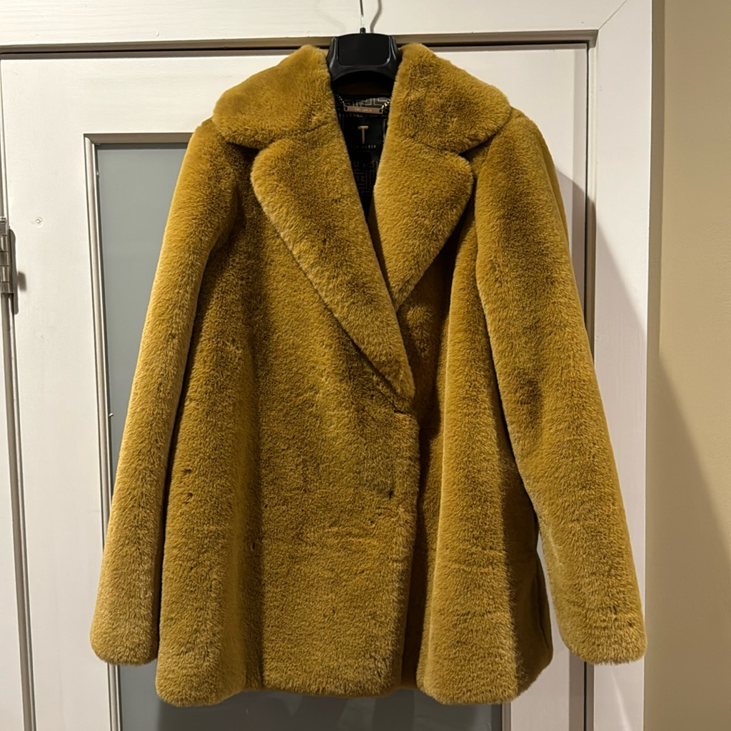 Ted Baker “Zenna” Double Breasted Faux Fur Coat
